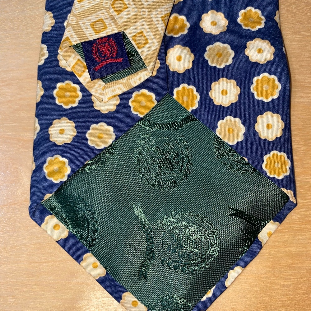 Tommy Hilfiger Yellow and Blue Flower Silk Tie - Picture 6 of 9